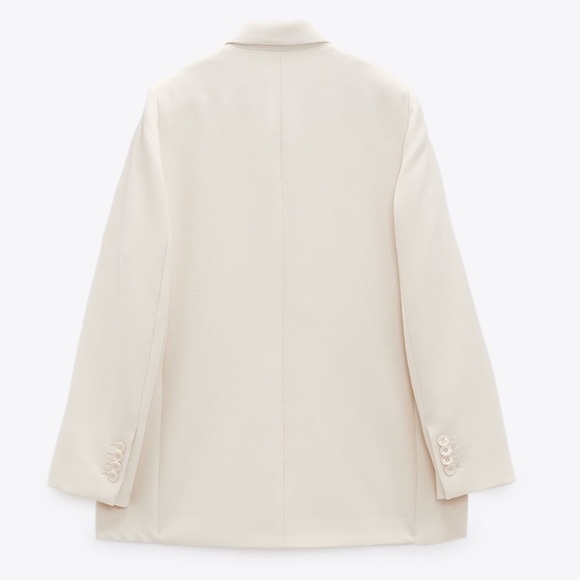 Zara Double Breasted Cream Blazer - NEW - Picture 2 of 5